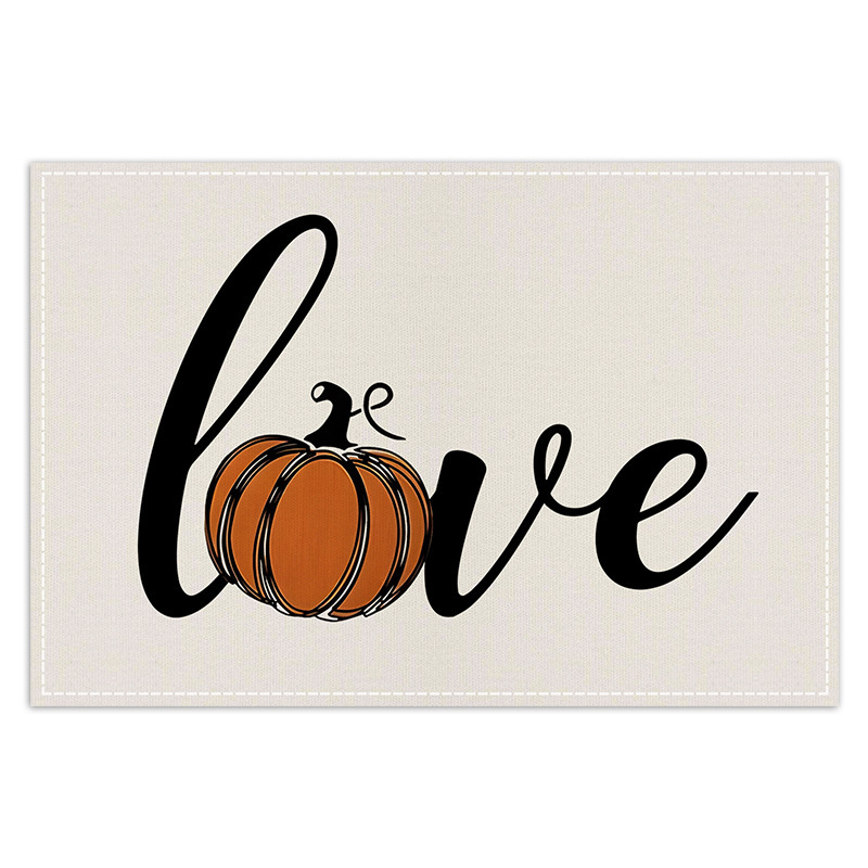 Thanksgiving Day Autumn Placemat Heat-Resistant Easy Clean Table Mats 30cm*45cm