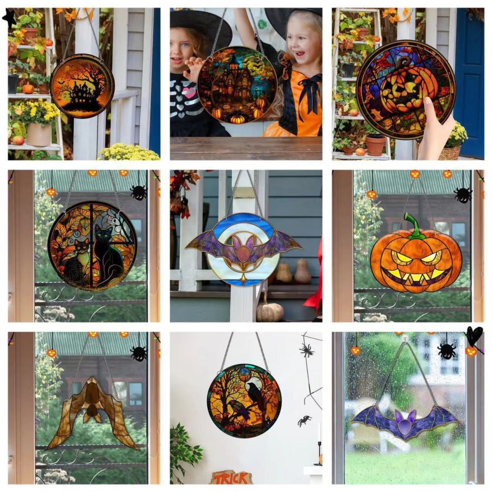 Halloween Sign with Chains for Halloween House Door Wall Decorations