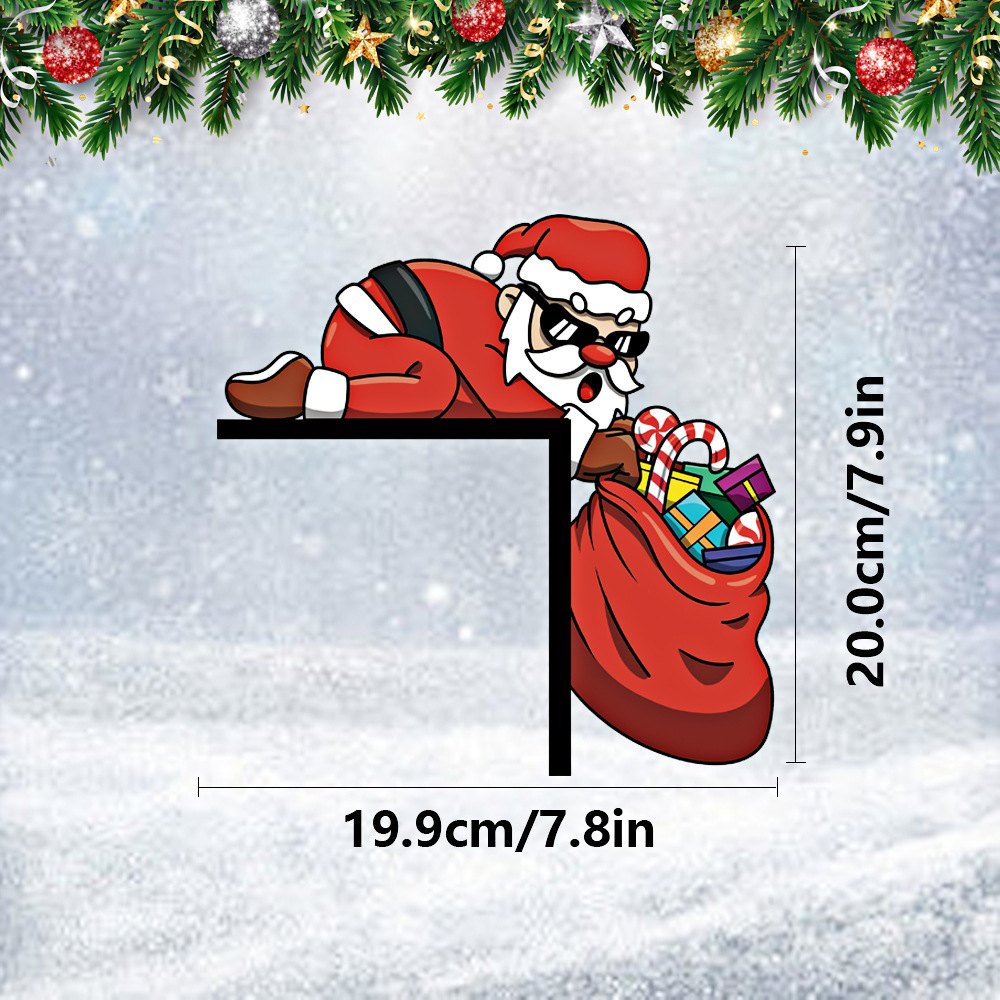 Grinch Snowman Christmas Door Frame Decoration Santa Claus Funny Christmas Door Corner Decor