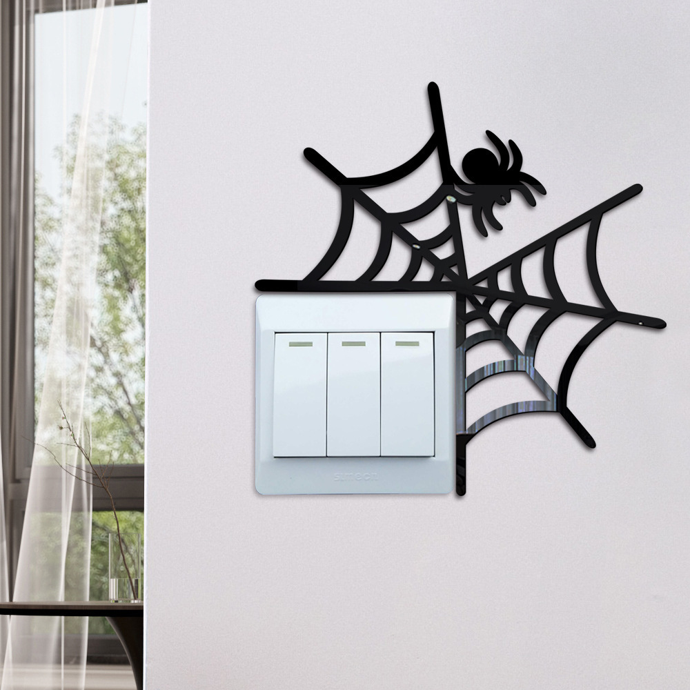 Halloween Switch Decorated Spider Web Wall Stickers