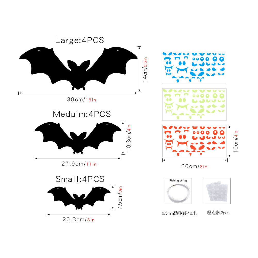 Halloween Hanging 3D Bats Decor Halloween Yard Decorations Hallween Tree Ornaments