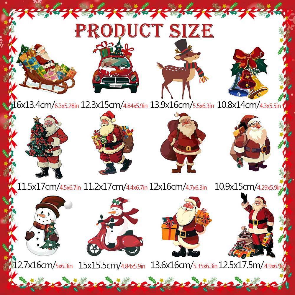 Christmas Cartoon Fridge Magnetic Stickers Snowman Refrigerator Magnets Decorations Car Garage Door Magnets Decor
