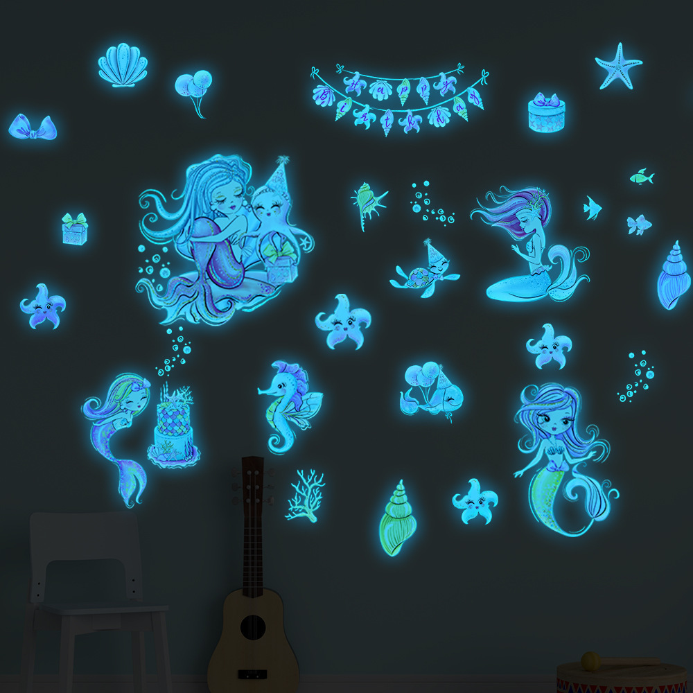 Glow in The Dark Mermaid Wall Stickers