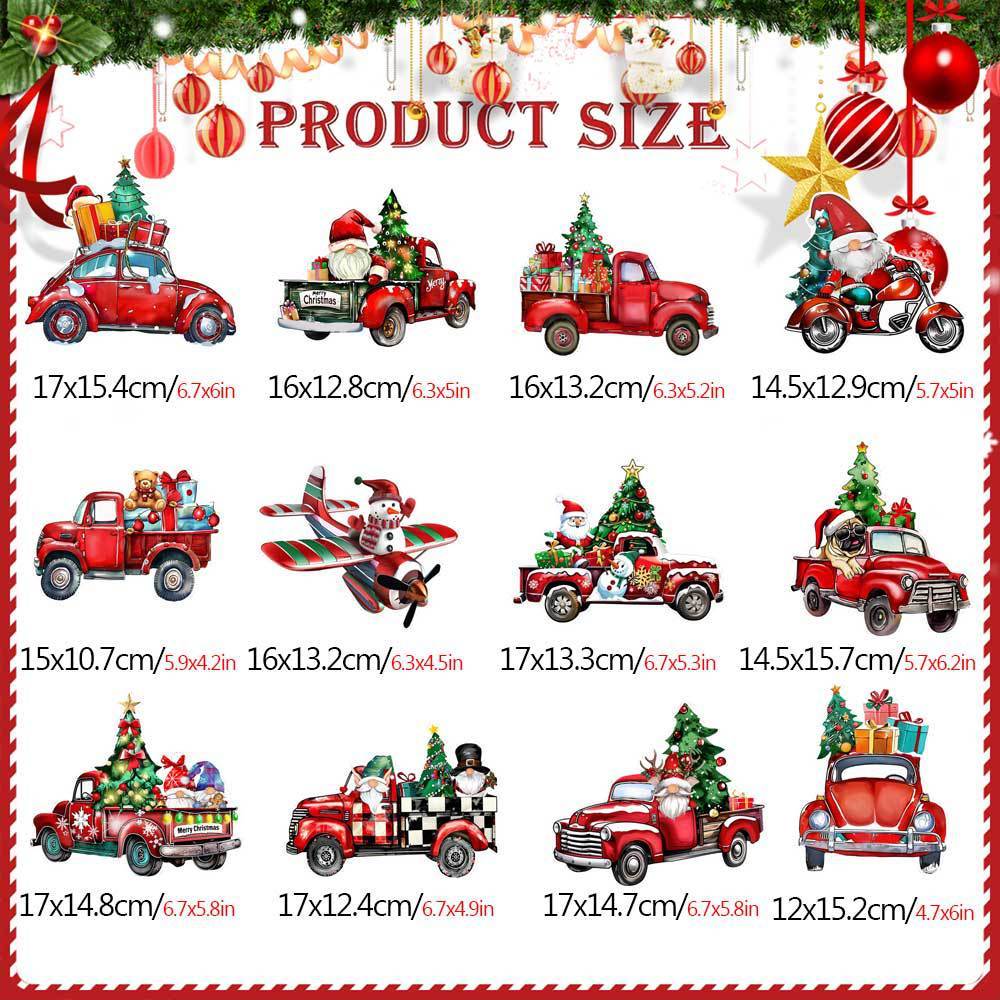 Christmas Cartoon Fridge Magnetic Stickers Snowman Refrigerator Magnets Decorations Car Garage Door Magnets Decor