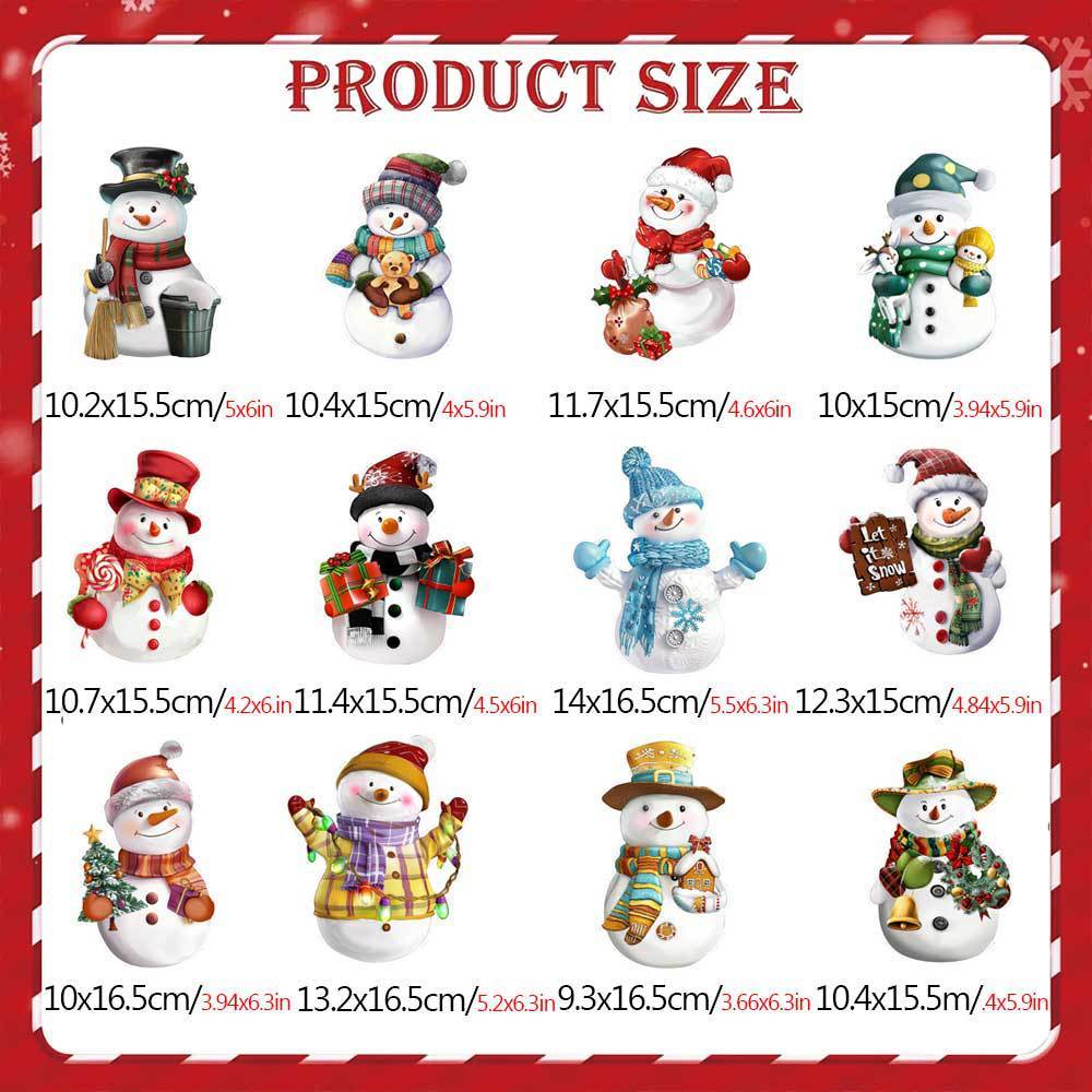 Christmas Cartoon Fridge Magnetic Stickers Snowman Refrigerator Magnets Decorations Car Garage Door Magnets Decor