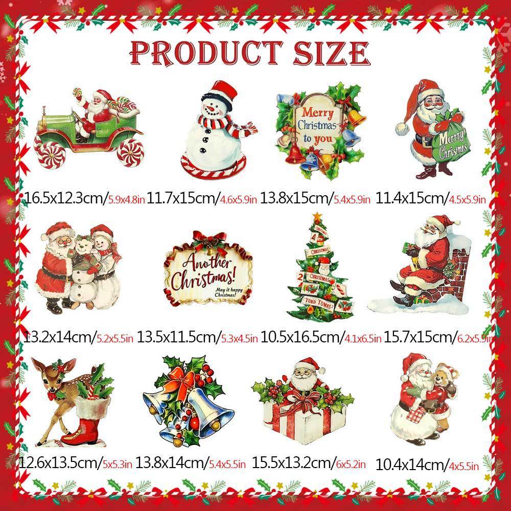 Christmas Cartoon Fridge Magnetic Stickers Snowman Refrigerator Magnets Decorations Car Garage Door Magnets Decor