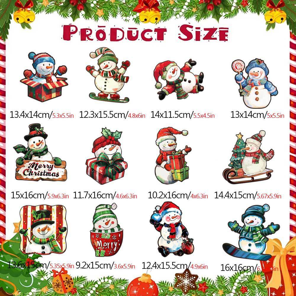 Christmas Cartoon Fridge Magnetic Stickers Snowman Refrigerator Magnets Decorations Car Garage Door Magnets Decor
