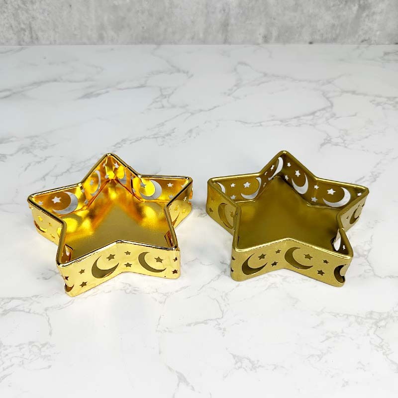Ramadan Eid Mubarak Dessert Tray Moon Star Metal Plate Tray Dessert Food