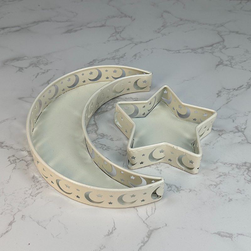Ramadan Eid Mubarak Dessert Tray Moon Star Metal Plate Tray Dessert Food