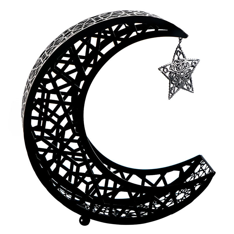 Ramadan Eid Mubarak Dessert Tray Moon Star Metal Plate Tray for Festival Party Dessert Food Fruit Storage Tableware
