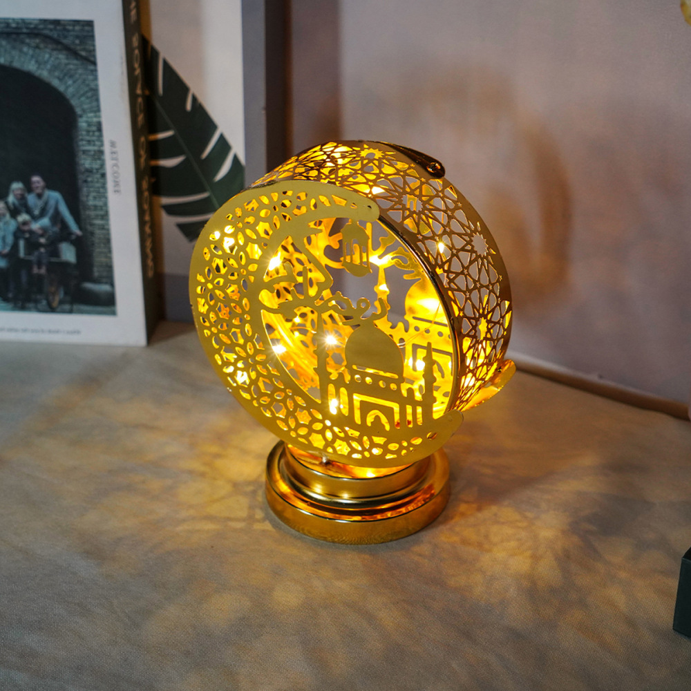 Eid Craft Night Light 3D Moon Star LED Light Decor Mosque Lamp Eid al-Fitr Ornament Gift for Muslim Ramadan Islamic Decor Table