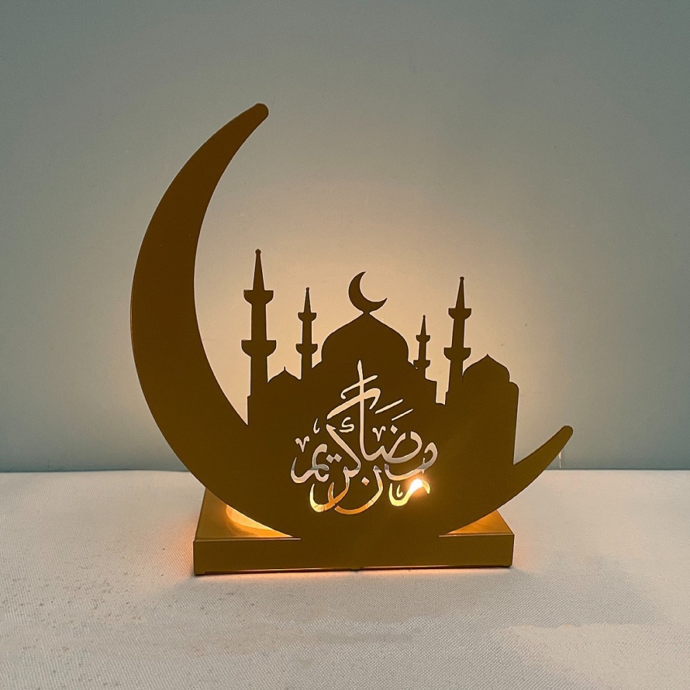 Ramadan Candlestick Holders Iron Eid Mubarak Candle Holder Elegant Tabletop Art Decor