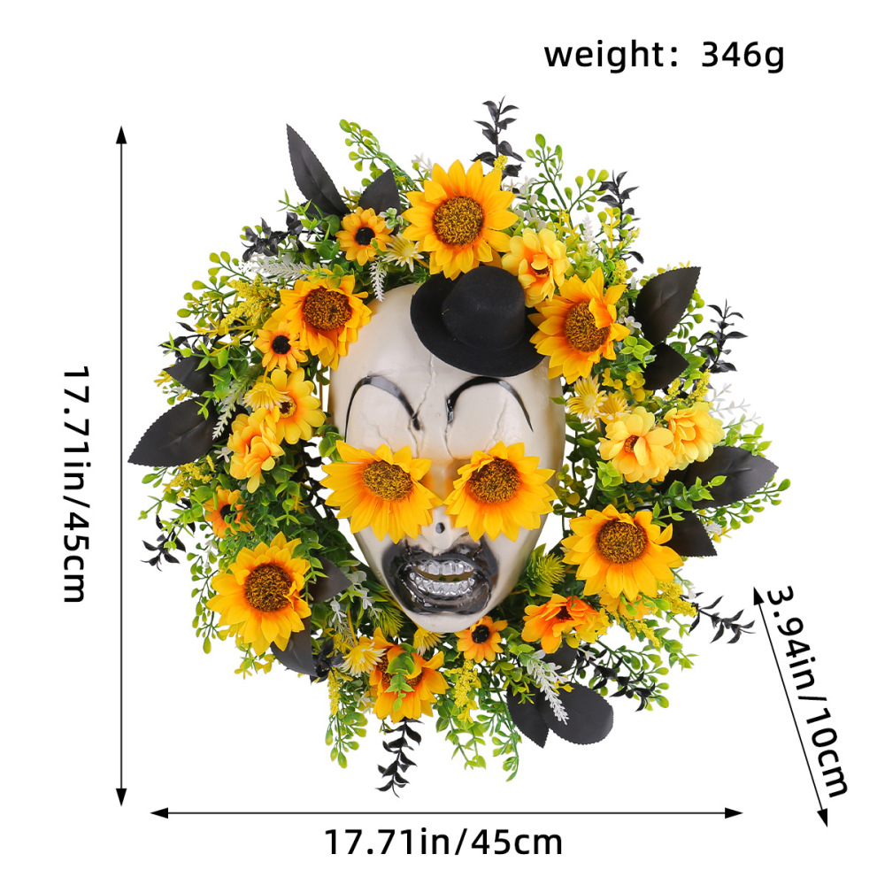 Sunflower ghost hat garland door hanging