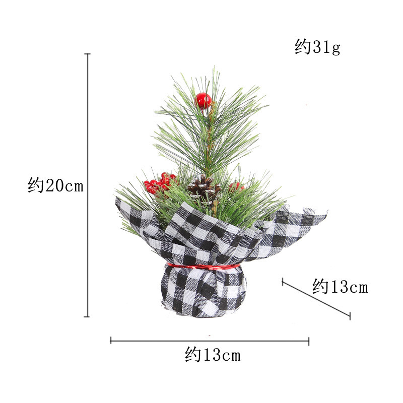 Mini Lattice Christmas Tree Simulation Red Fruit Tree Tabletop Decoration