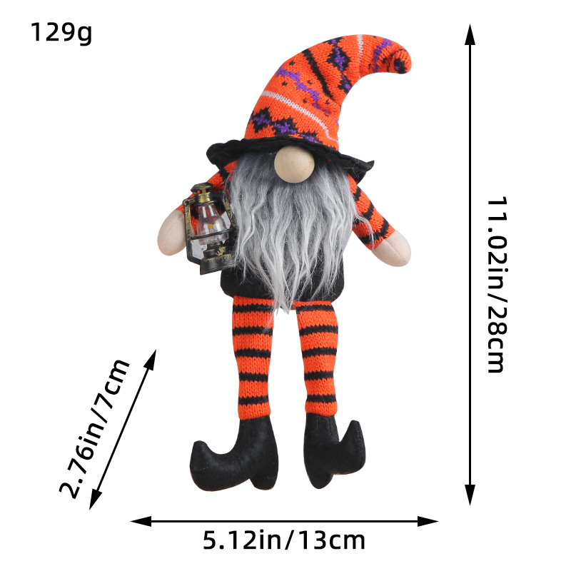 Halloween broom witch high hat figure