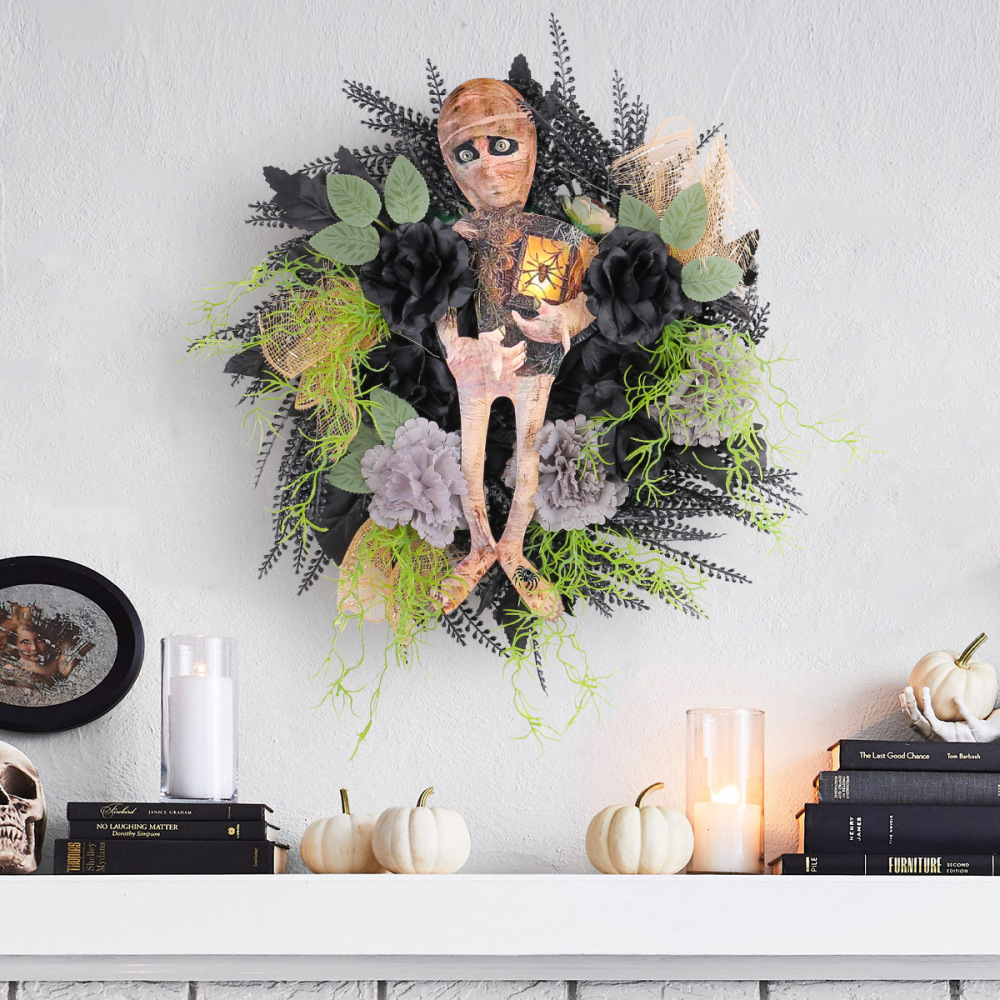 Halloween Mummy Wooden Garland Door Hanging