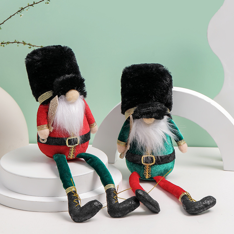 Knight Plush Doll Long Legs With Hat Christmas Faceless Doll