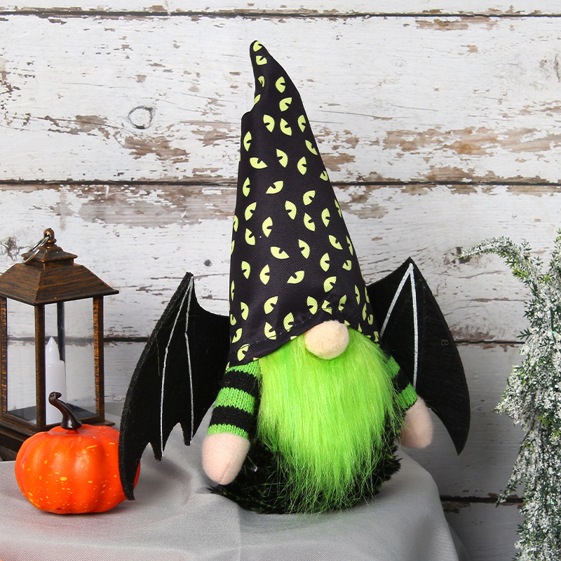 Halloween bat wing doll window display