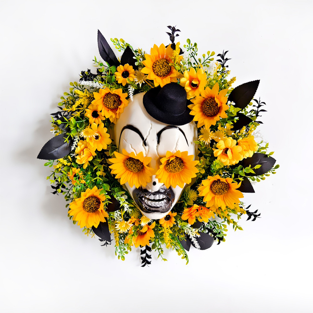 Sunflower ghost hat garland door hanging