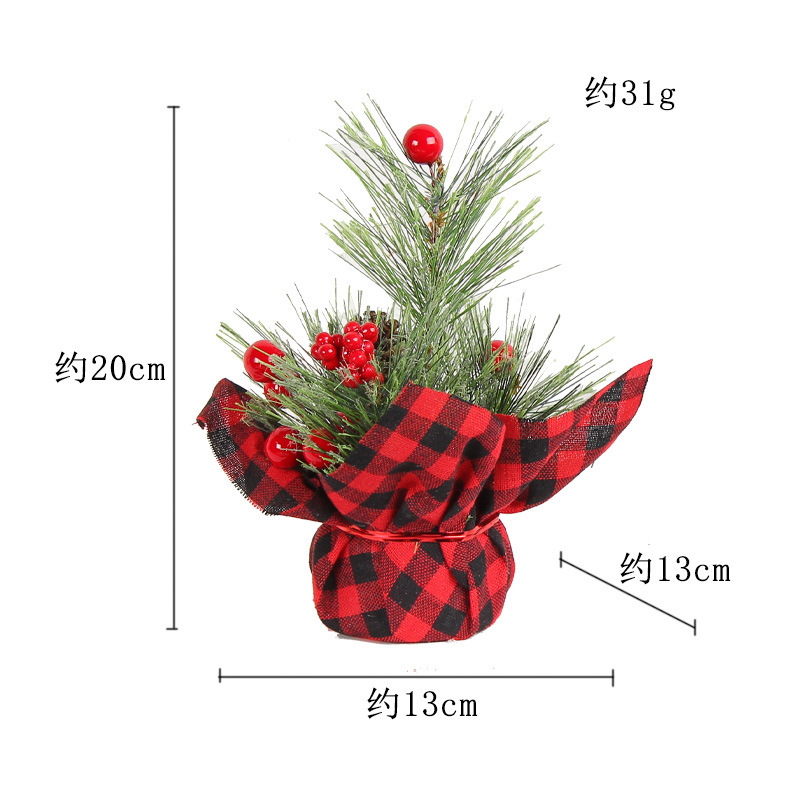 Mini Lattice Christmas Tree Simulation Red Fruit Tree Tabletop Decoration