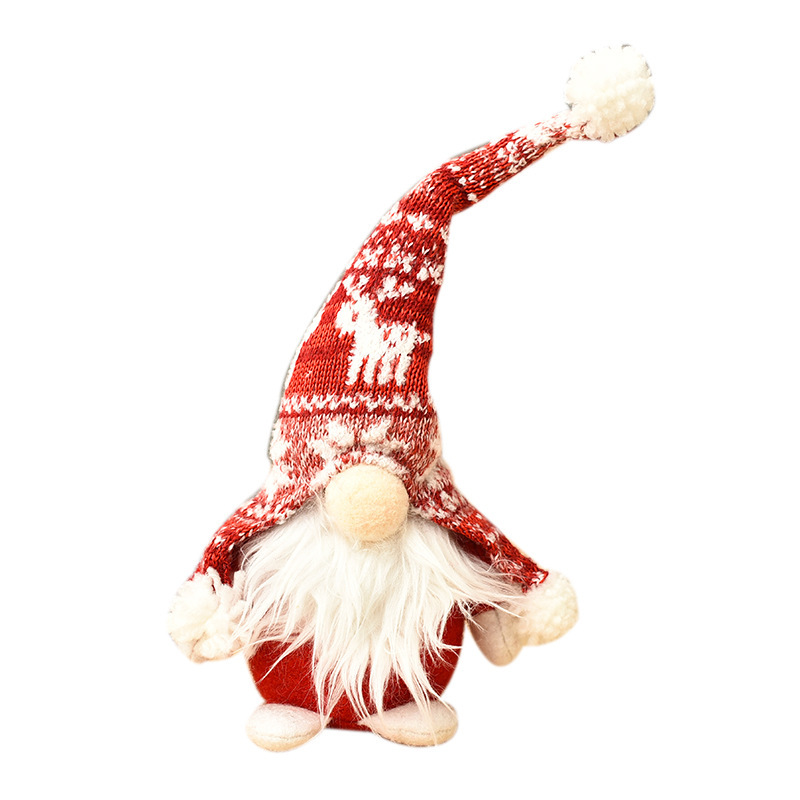 Santa Claus Figure Tabletop Decoration Faceless Doll Standing Doll
