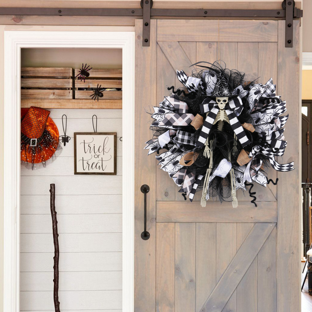 Witch hat skull net garland door hanging ornament