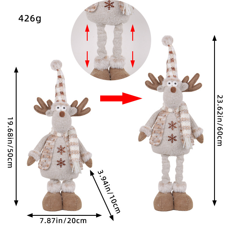 Christmas Snowman Elk Doll Telescopic Action Figure