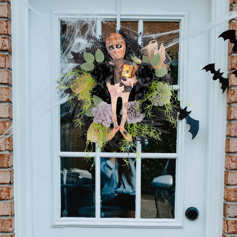 Halloween Mummy Wooden Garland Door Hanging