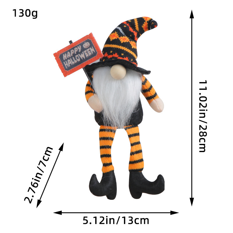 Halloween broom witch high hat figure