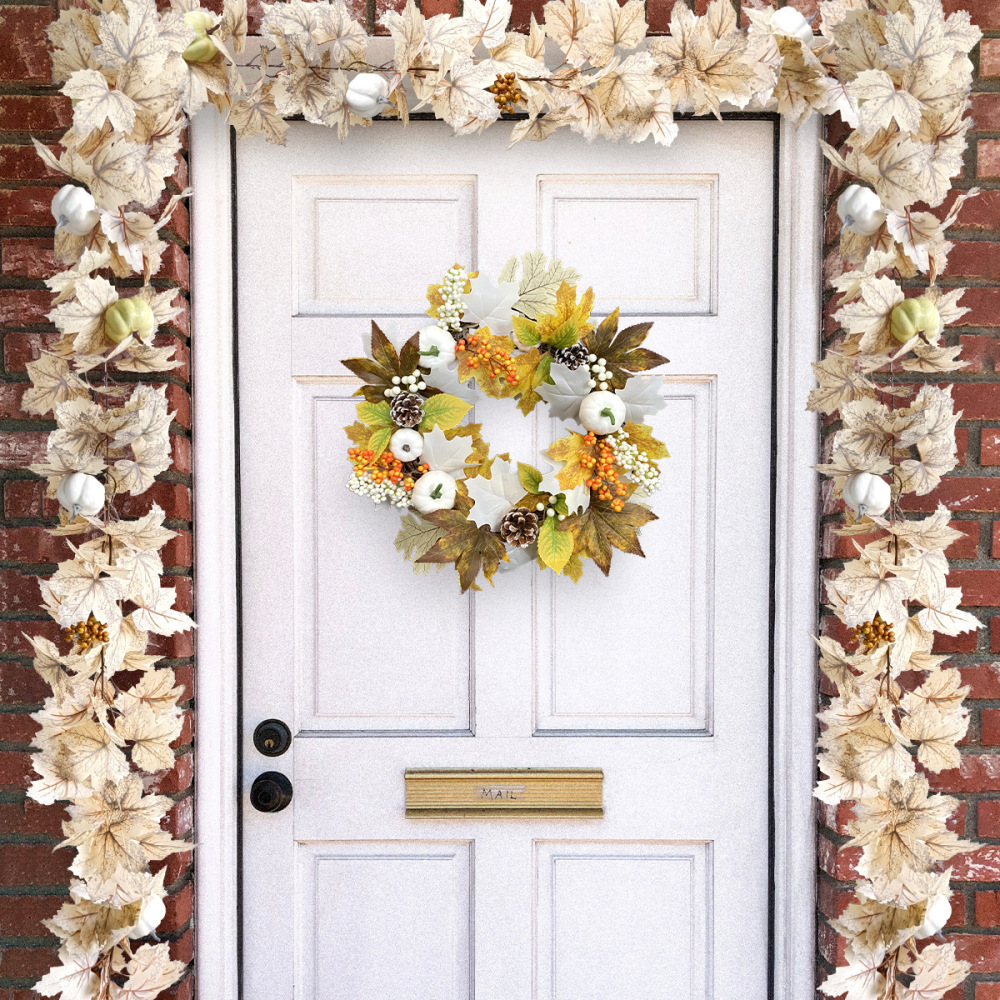 Simulation green vines Thanksgiving window decoration props
