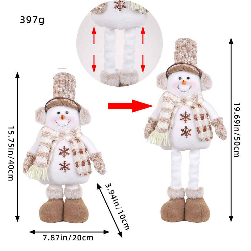Christmas Snowman Elk Doll Telescopic Action Figure