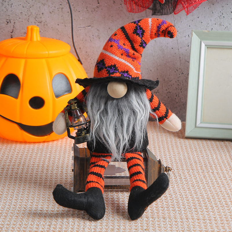 Halloween broom witch high hat figure