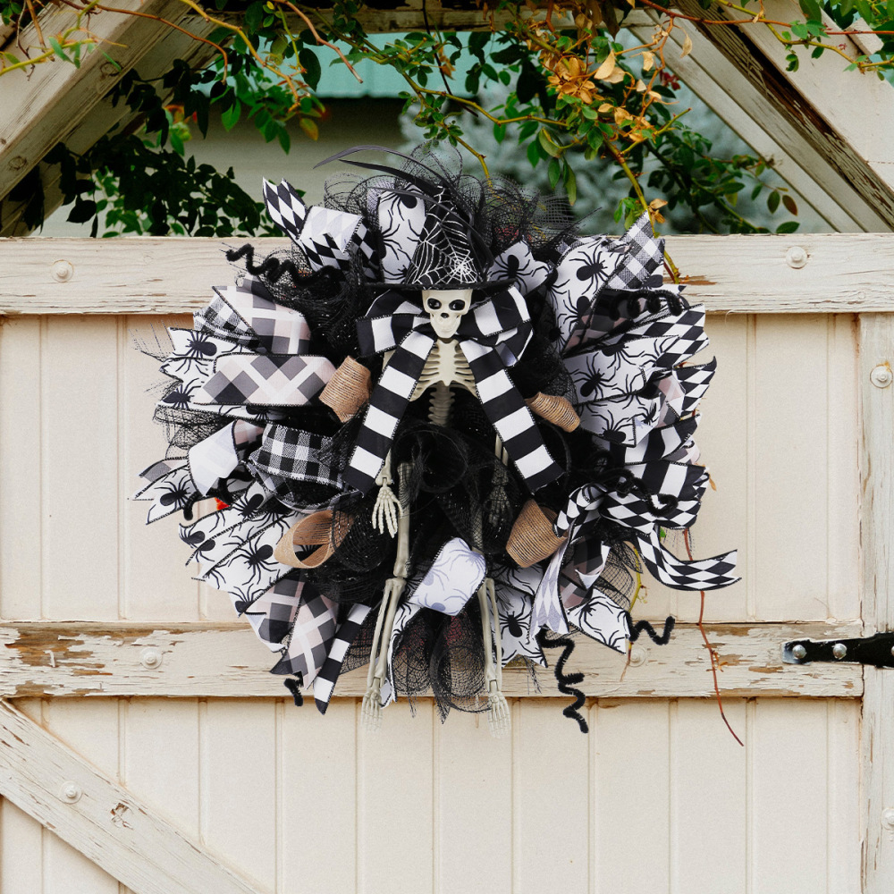 Witch hat skull net garland door hanging ornament