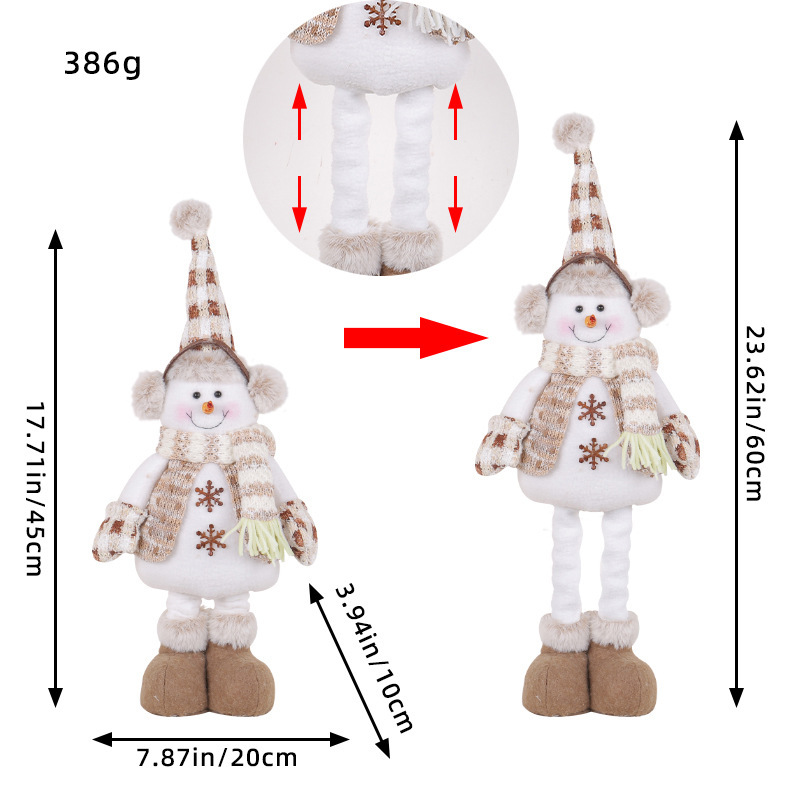 Christmas Snowman Elk Doll Telescopic Action Figure