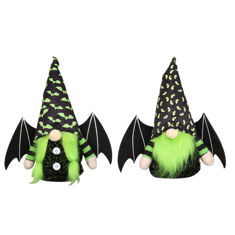Halloween bat wing doll window display