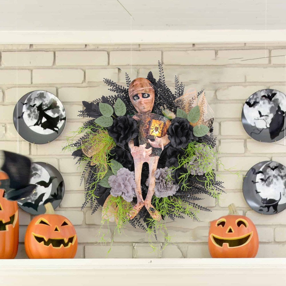 Halloween Mummy Wooden Garland Door Hanging