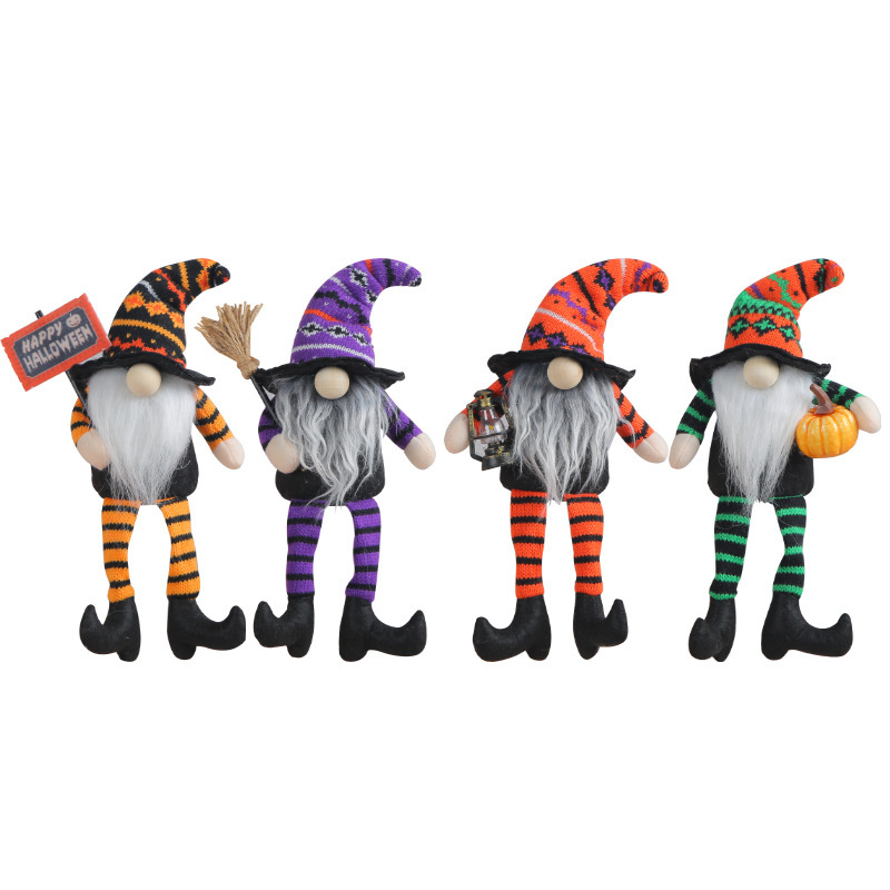 Halloween broom witch high hat figure