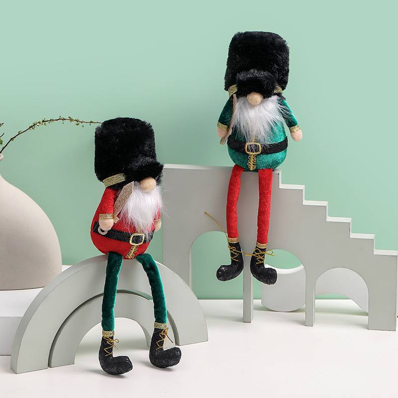 Knight Plush Doll Long Legs With Hat Christmas Faceless Doll