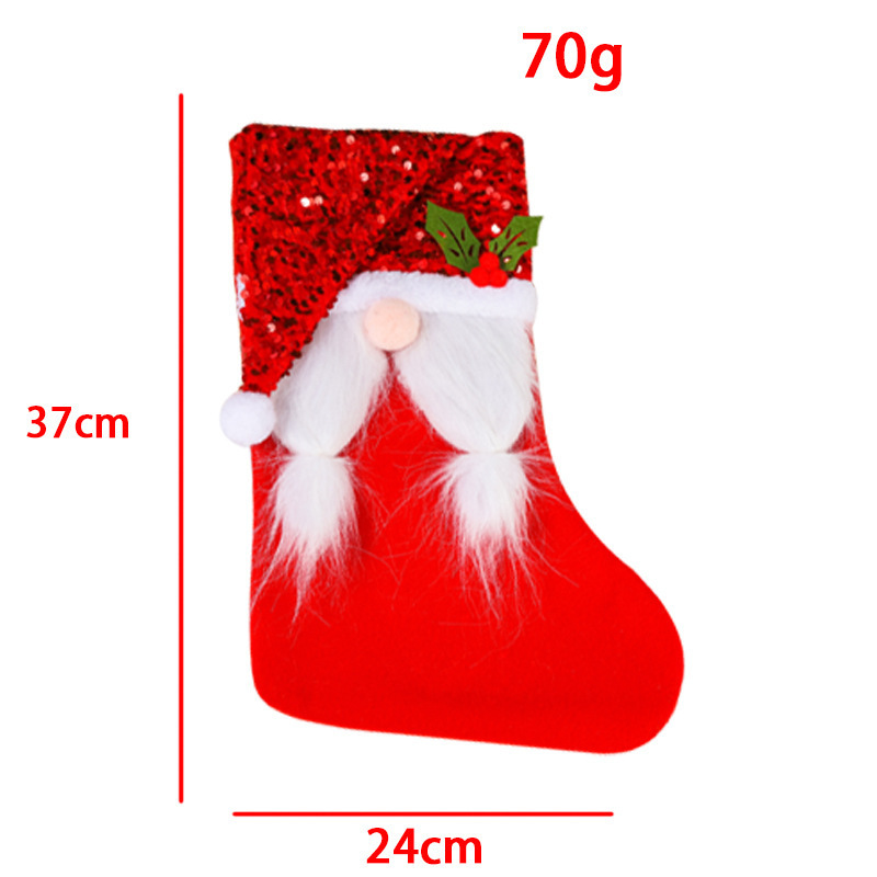 Sequin Hat Christmas Socks