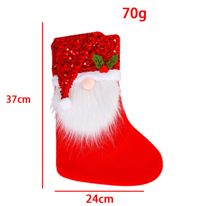 Sequin Hat Christmas Socks