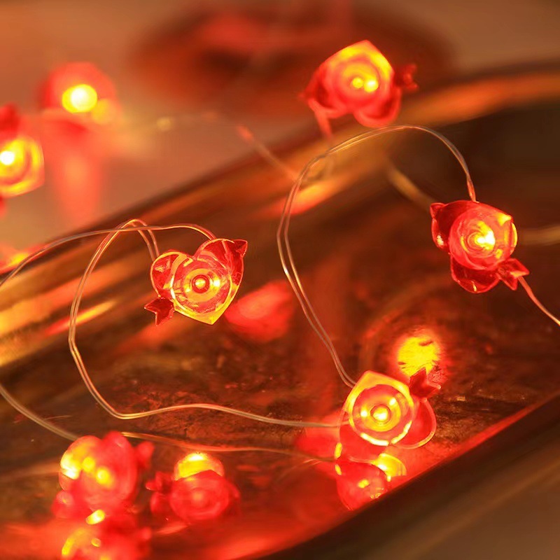 1m Valentine Day Decorations Red Heart Shaped Twinkle Fairy String Lights Valentine's Day Party