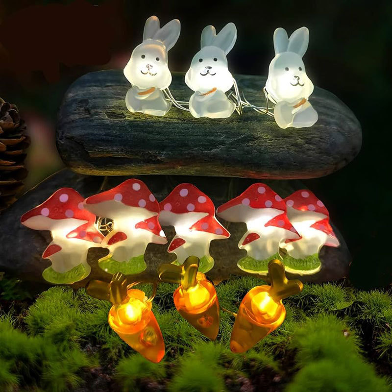 1m Easter Decorations Bunny Carrot String Lights Battery Operated Easter Decor Spring Rabbit Fairy Lights
