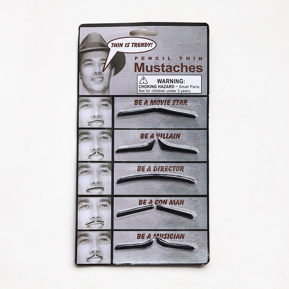 Fake Mustaches Halloween Self Adhesive Fake Beard Moustache Stickers Christmas Masquerade Accessories
