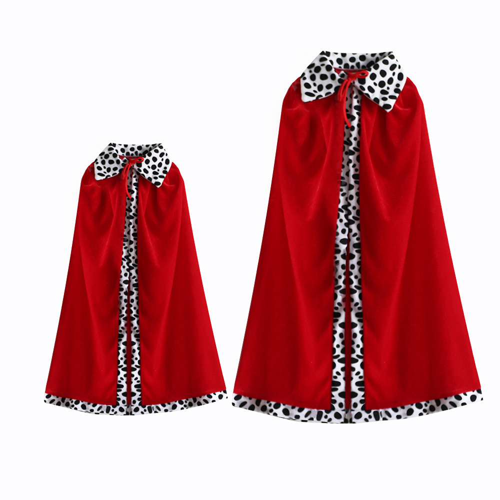 King Costume Set Red Cloak Golden Crown and Scepter Set Prince Capes Halloween Costume for Kids Teen Adult