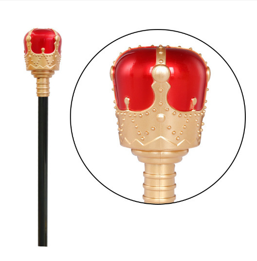 King Costume Set Red Cloak Golden Crown and Scepter Set Prince Capes Halloween Costume for Kids Teen Adult
