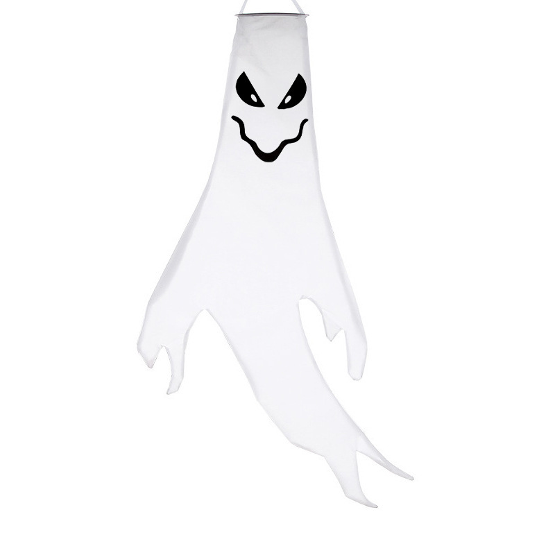 Halloween Ghost Hanging Windsock with Colorful LED Light Halloween Windsock Decor Holiday Windsock Flag