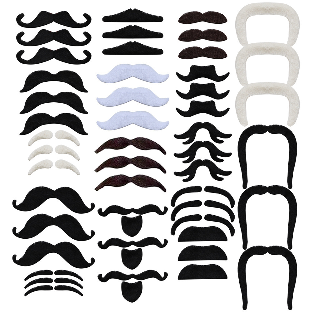 Fake Mustaches Halloween Self Adhesive Fake Beard Moustache Stickers Christmas Masquerade Accessories