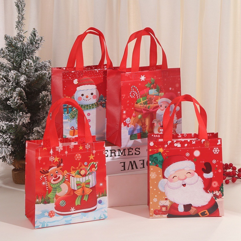 Christmas Gift Bags Christmas Tote Bags with Handles Reusable Non-woven Christmas Bagss