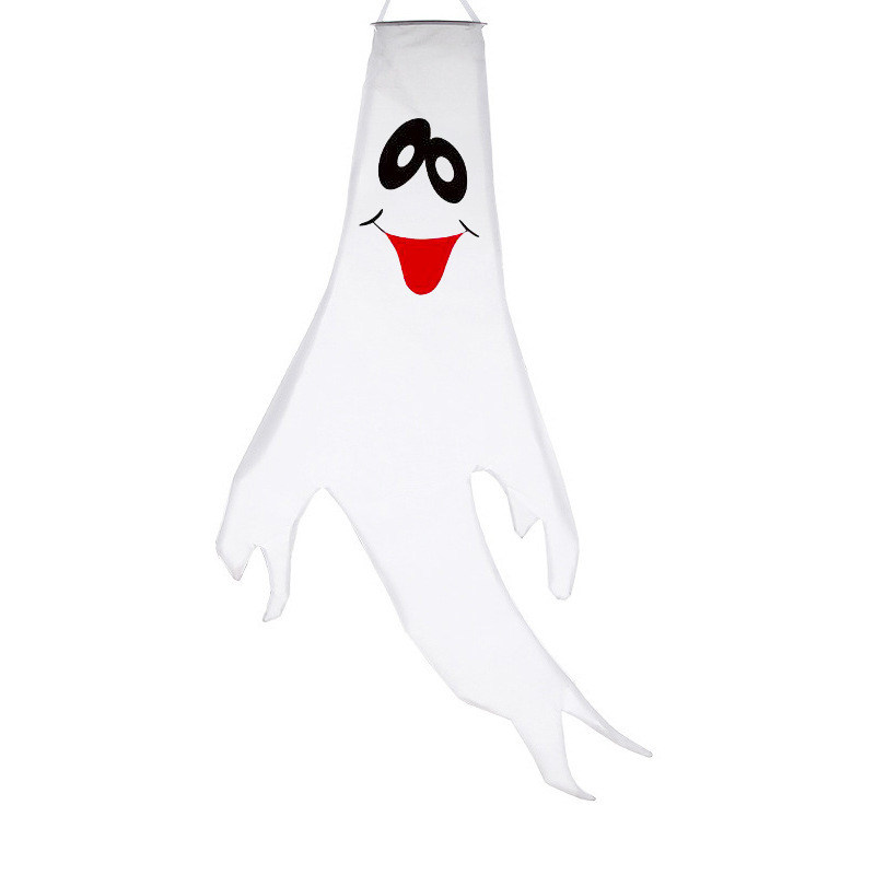 Halloween Ghost Hanging Windsock with Colorful LED Light Halloween Windsock Decor Holiday Windsock Flag