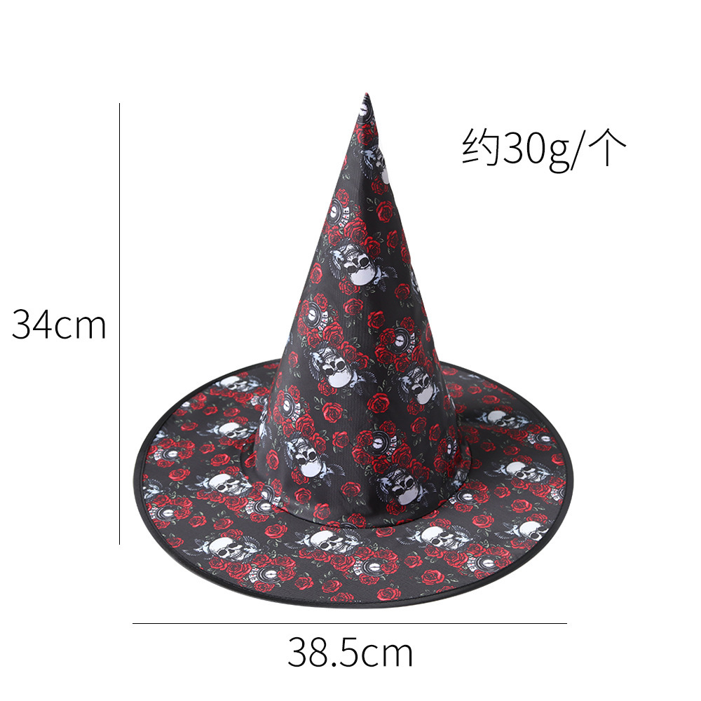 Witch Hat for Women Halloween Large Ruched Witch Hat with Veil Feathers Spiders Cosplay Costumes for Halloween Party